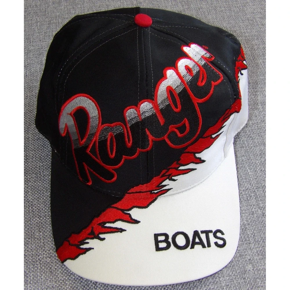 Ranger Boats Snapback Hat Men OSFM Black White Red Embroidered Fishing Cap